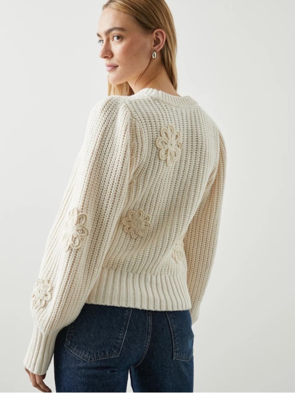 Rails Romy Crochet Sweater Size Large - Picture 2 of 5